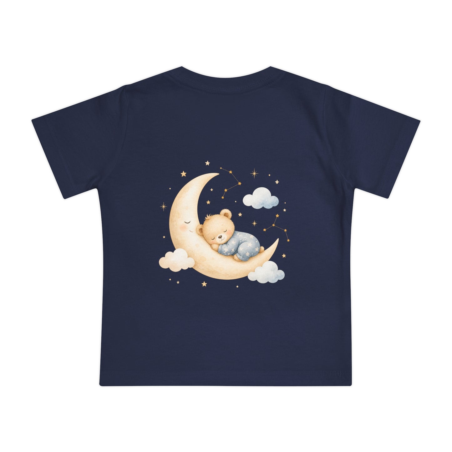 Woodland Baby Animals Baby Short Sleeve T-Shirt | Fox Rabbit Deer, Moon Bear Back