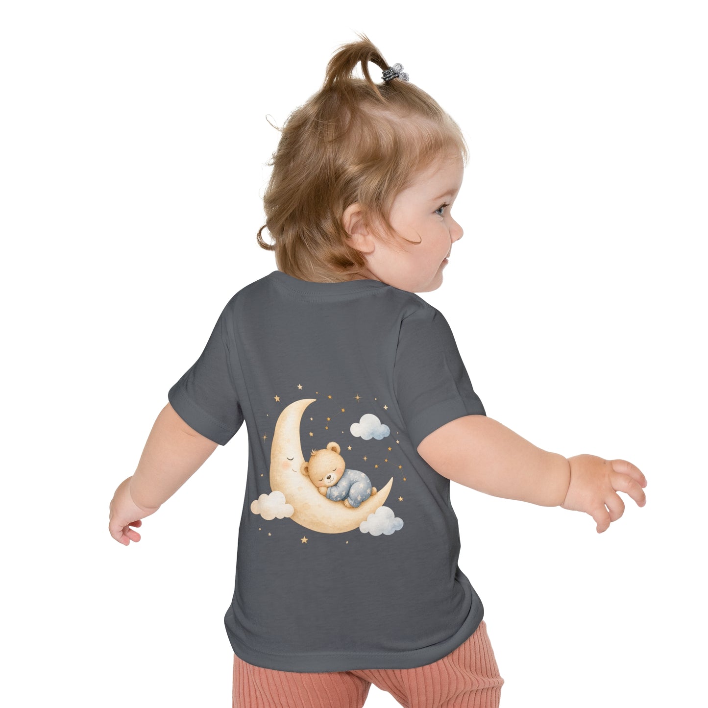 Woodland Baby Animals Baby Short Sleeve T-Shirt | Fox Rabbit Deer, Moon Bear Back