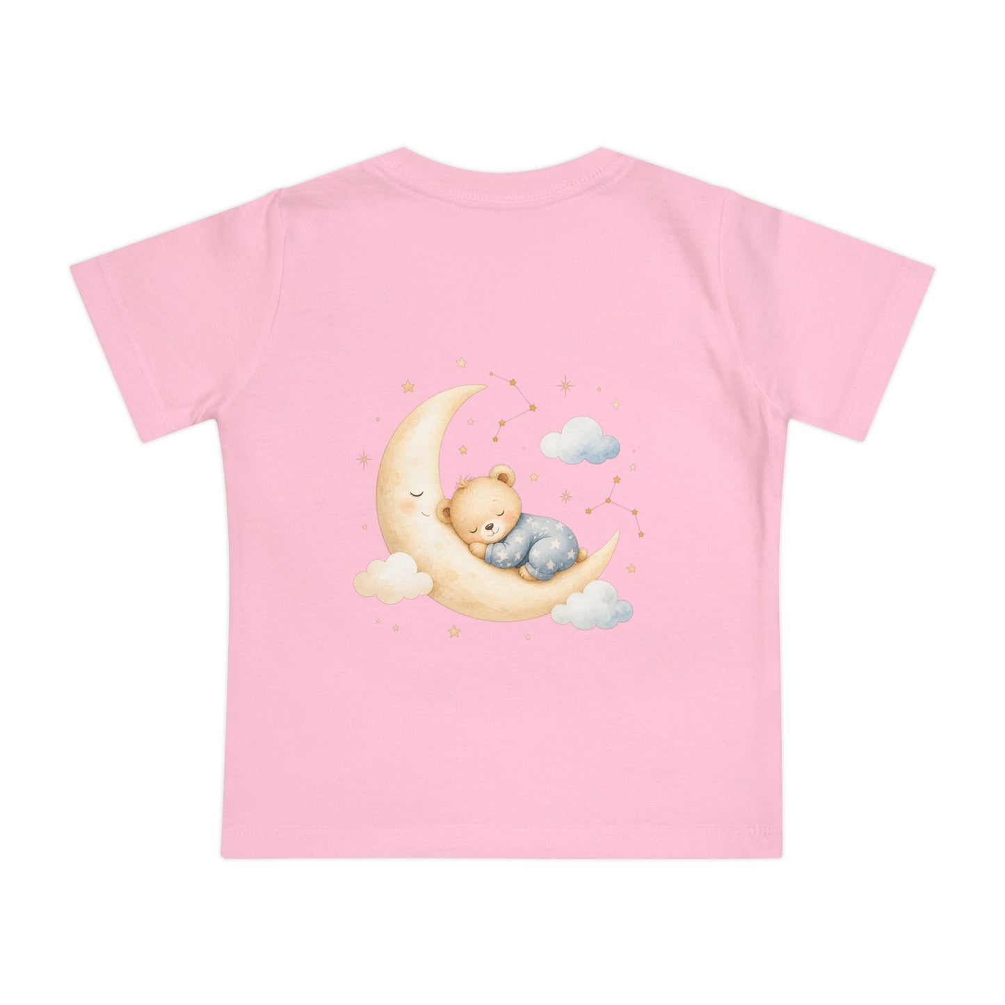 Woodland Baby Animals Baby Short Sleeve T-Shirt | Fox Rabbit Deer, Moon Bear Back