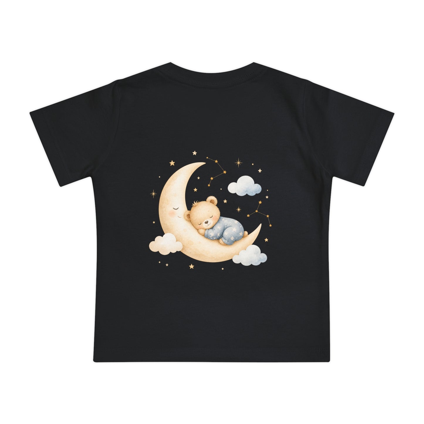 Woodland Baby Animals Baby Short Sleeve T-Shirt | Fox Rabbit Deer, Moon Bear Back