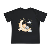 Woodland Baby Animals Baby Short Sleeve T-Shirt | Fox Rabbit Deer, Moon Bear Back