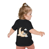 Woodland Baby Animals Baby Short Sleeve T-Shirt | Fox Rabbit Deer, Moon Bear Back