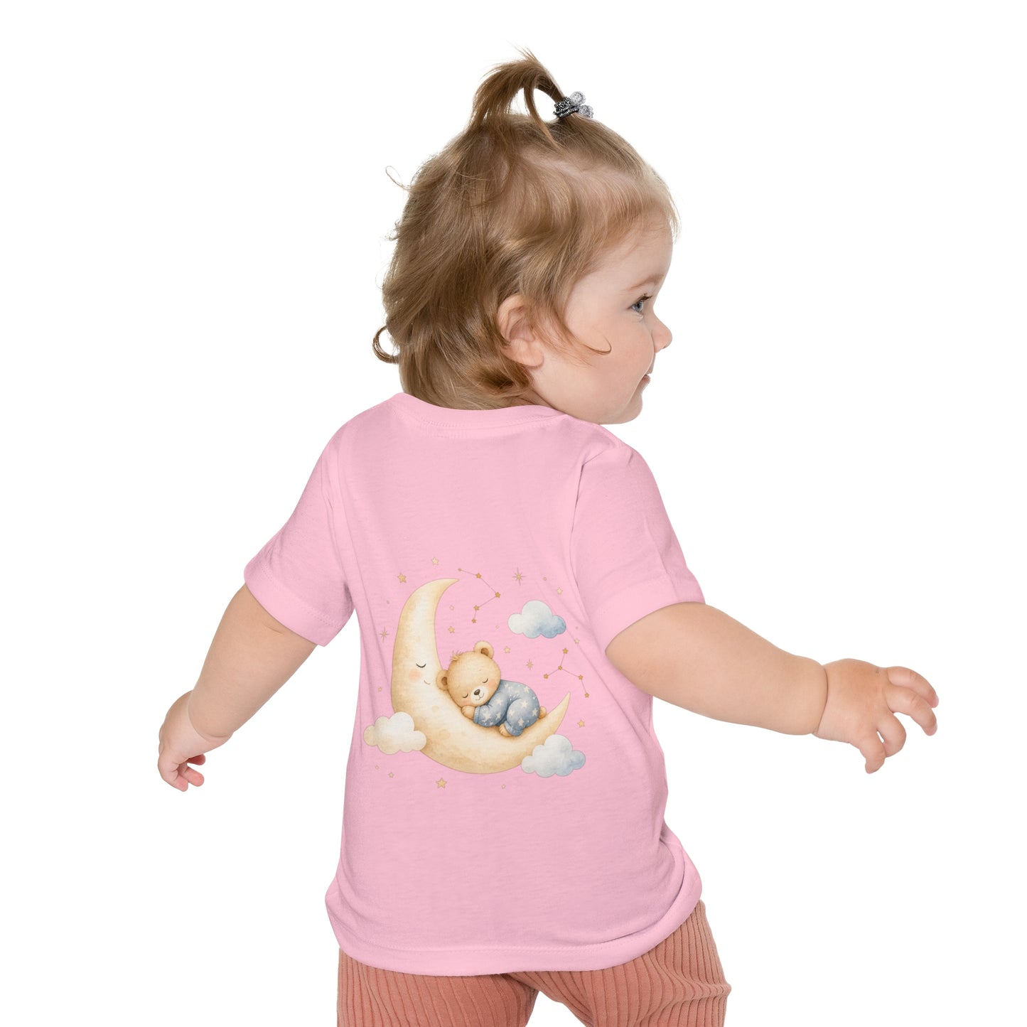 Woodland Baby Animals Baby Short Sleeve T-Shirt | Fox Rabbit Deer, Moon Bear Back