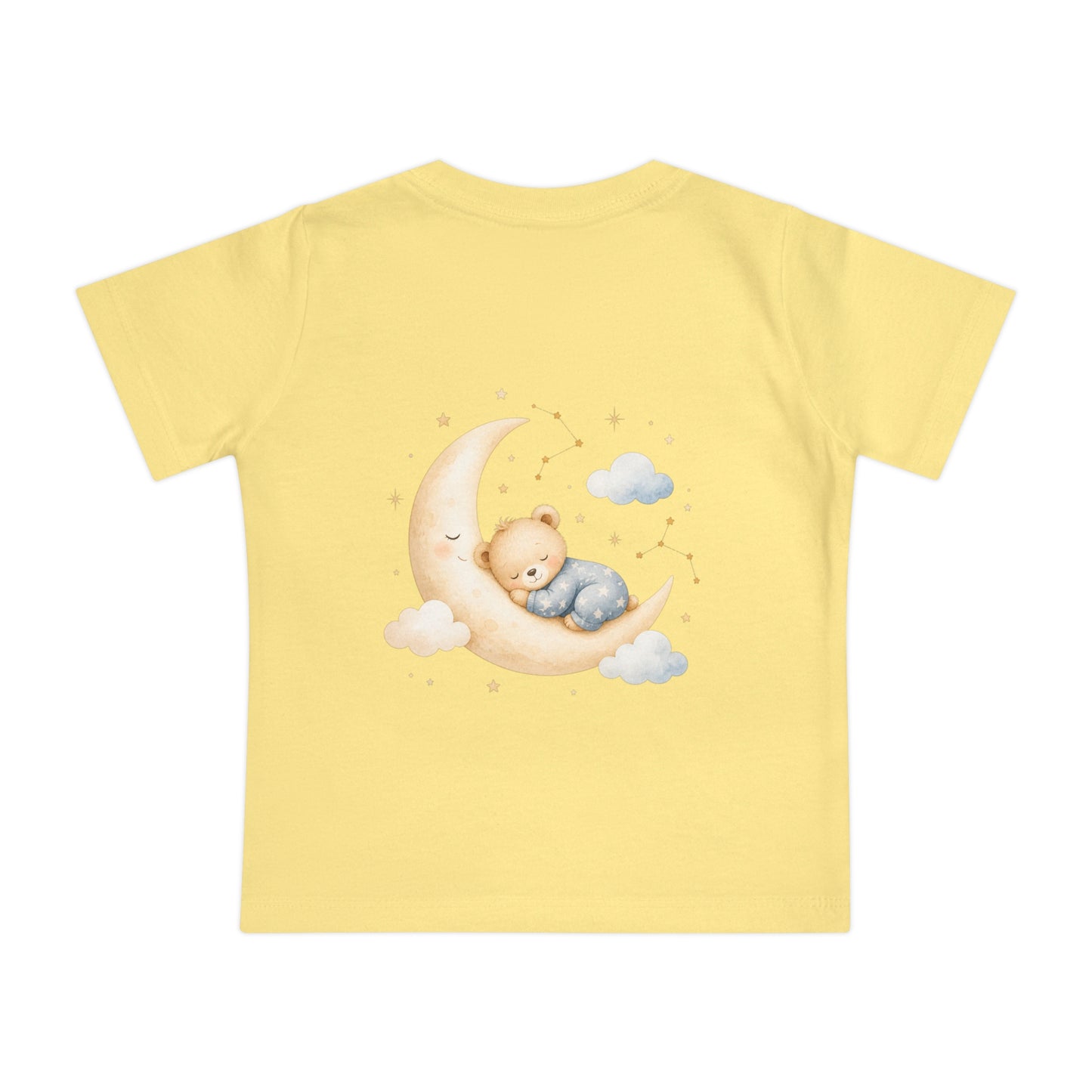 Woodland Baby Animals Baby Short Sleeve T-Shirt | Fox Rabbit Deer, Moon Bear Back