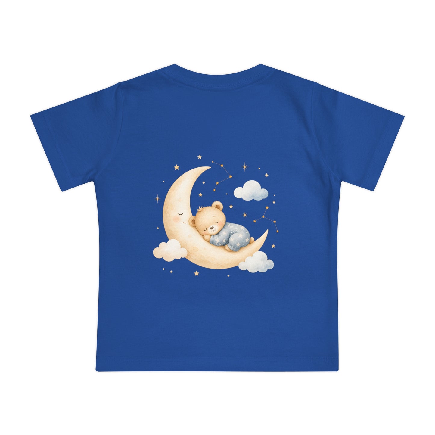Woodland Baby Animals Baby Short Sleeve T-Shirt | Fox Rabbit Deer, Moon Bear Back