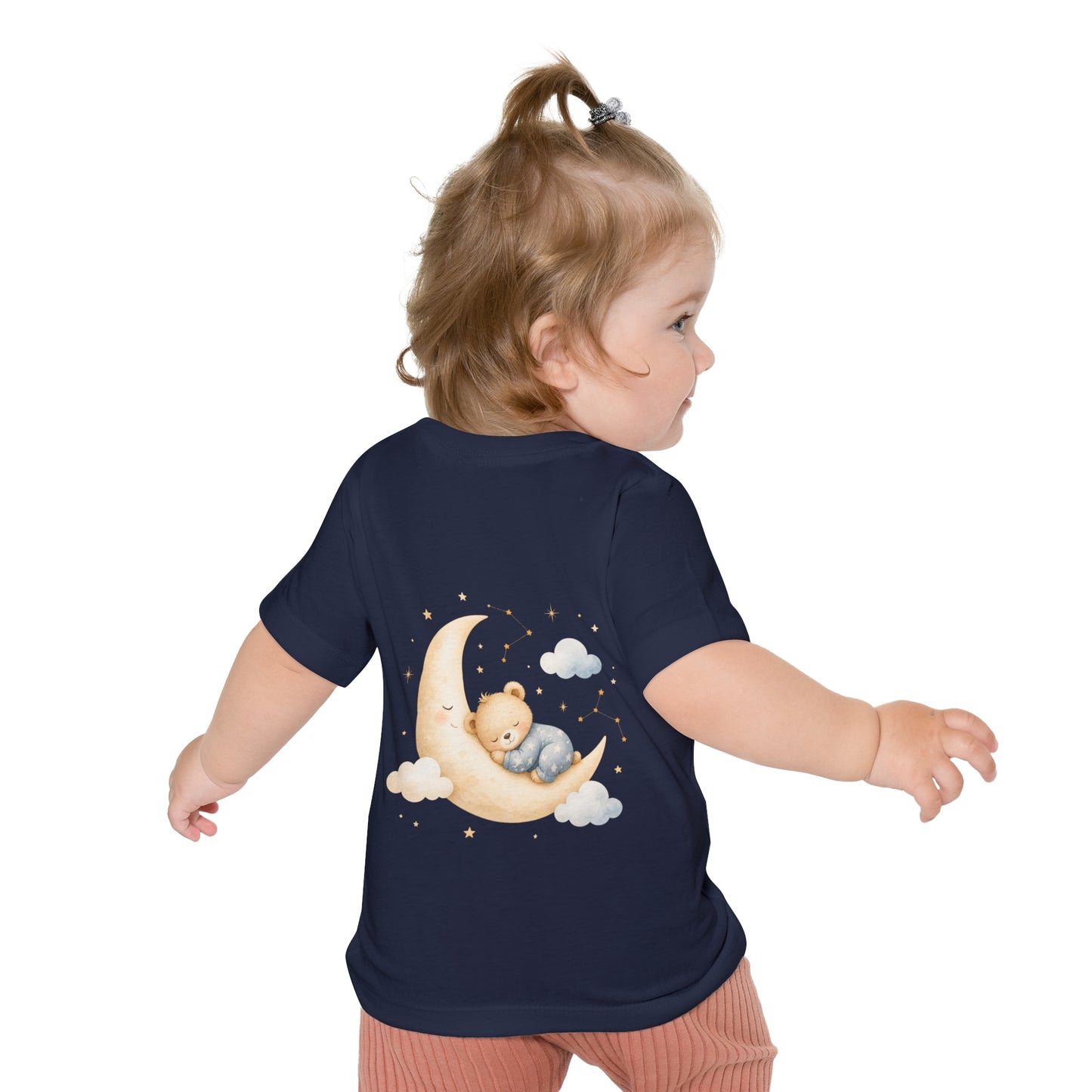 Woodland Baby Animals Baby Short Sleeve T-Shirt | Fox Rabbit Deer, Moon Bear Back