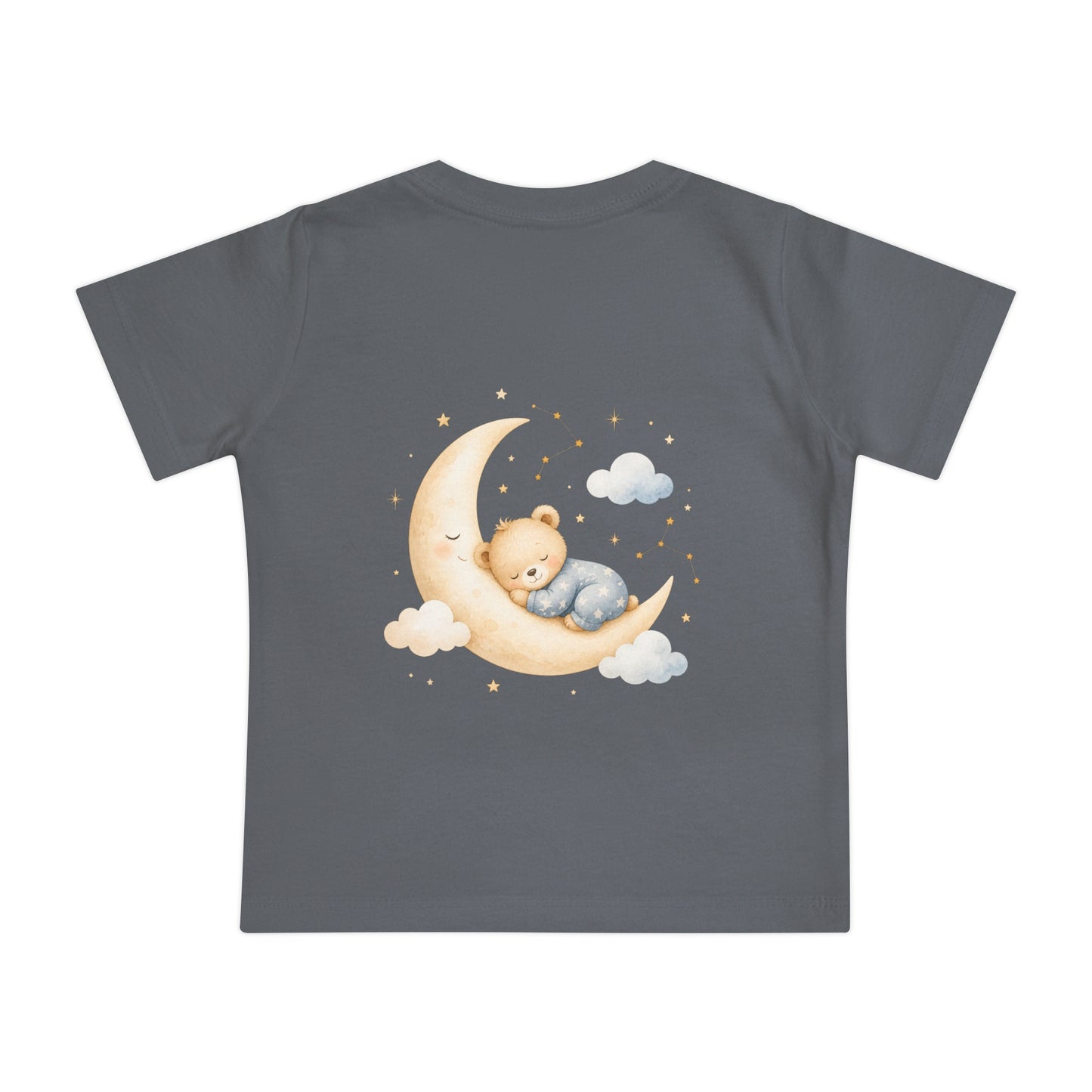 Woodland Baby Animals Baby Short Sleeve T-Shirt | Fox Rabbit Deer, Moon Bear Back