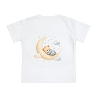 Woodland Baby Animals Baby Short Sleeve T-Shirt | Fox Rabbit Deer, Moon Bear Back