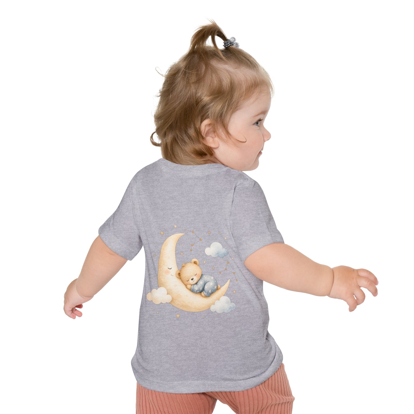 Woodland Baby Animals Baby Short Sleeve T-Shirt | Fox Rabbit Deer, Moon Bear Back
